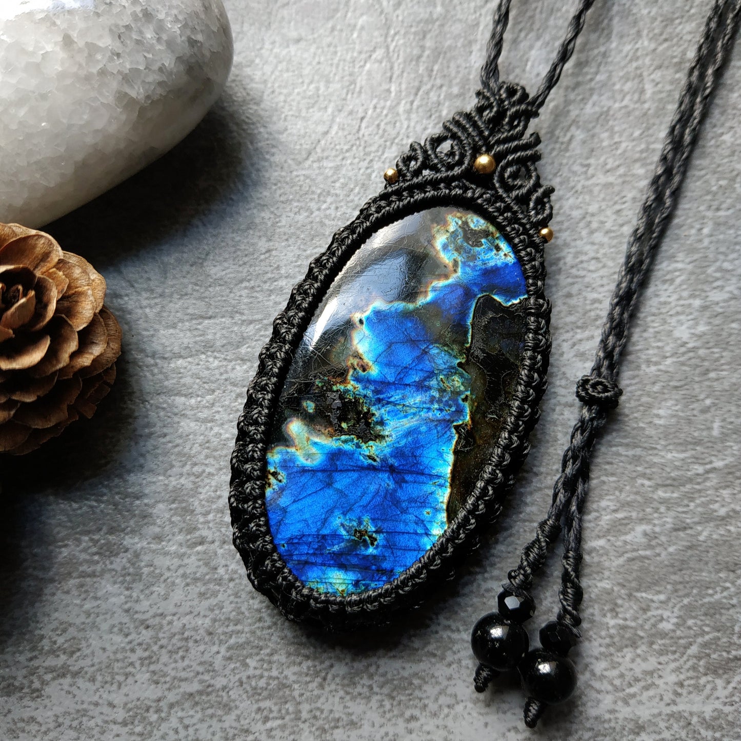 Labradorite Macrame Necklace - SOLD