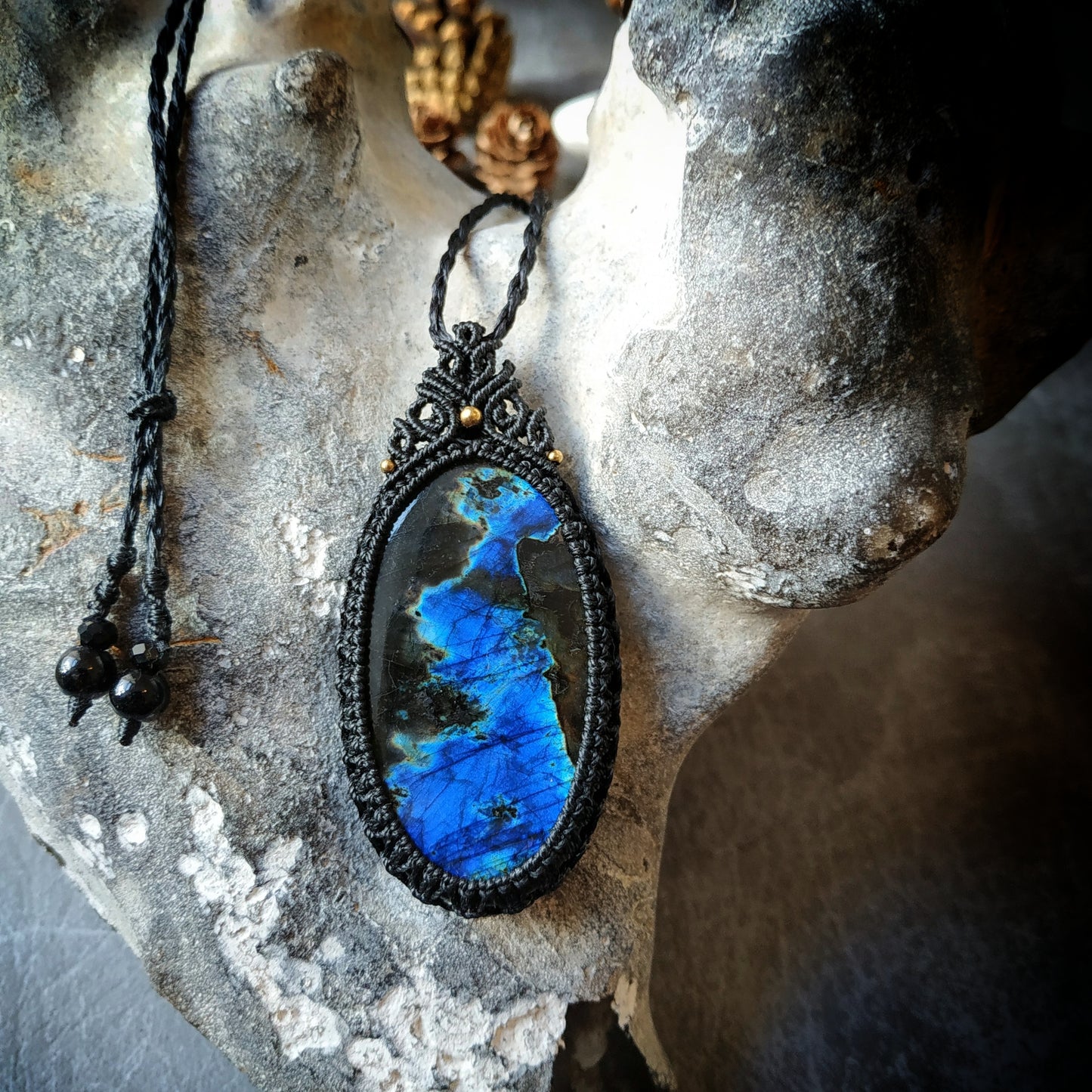 Labradorite Macrame Necklace - SOLD