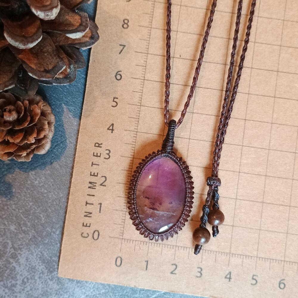 Ametrine Macrame Necklace | Pendant size approx 4.5 cm