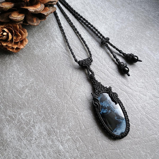 Custom Order - Pietersite Macrame Necklace