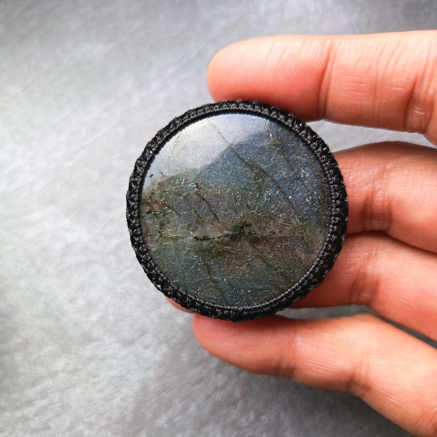 Macrame wrapped stone - Labradorite | The Sunset