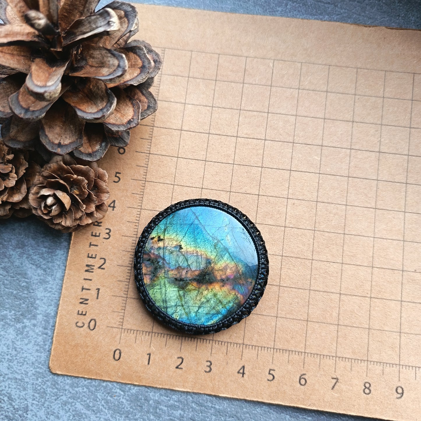 Macrame wrapped stone - Labradorite | The Sunset