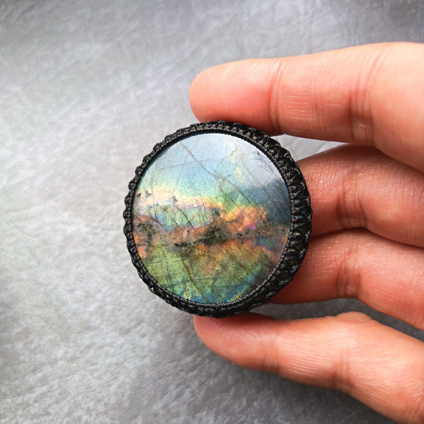 Macrame wrapped stone - Labradorite | The Sunset