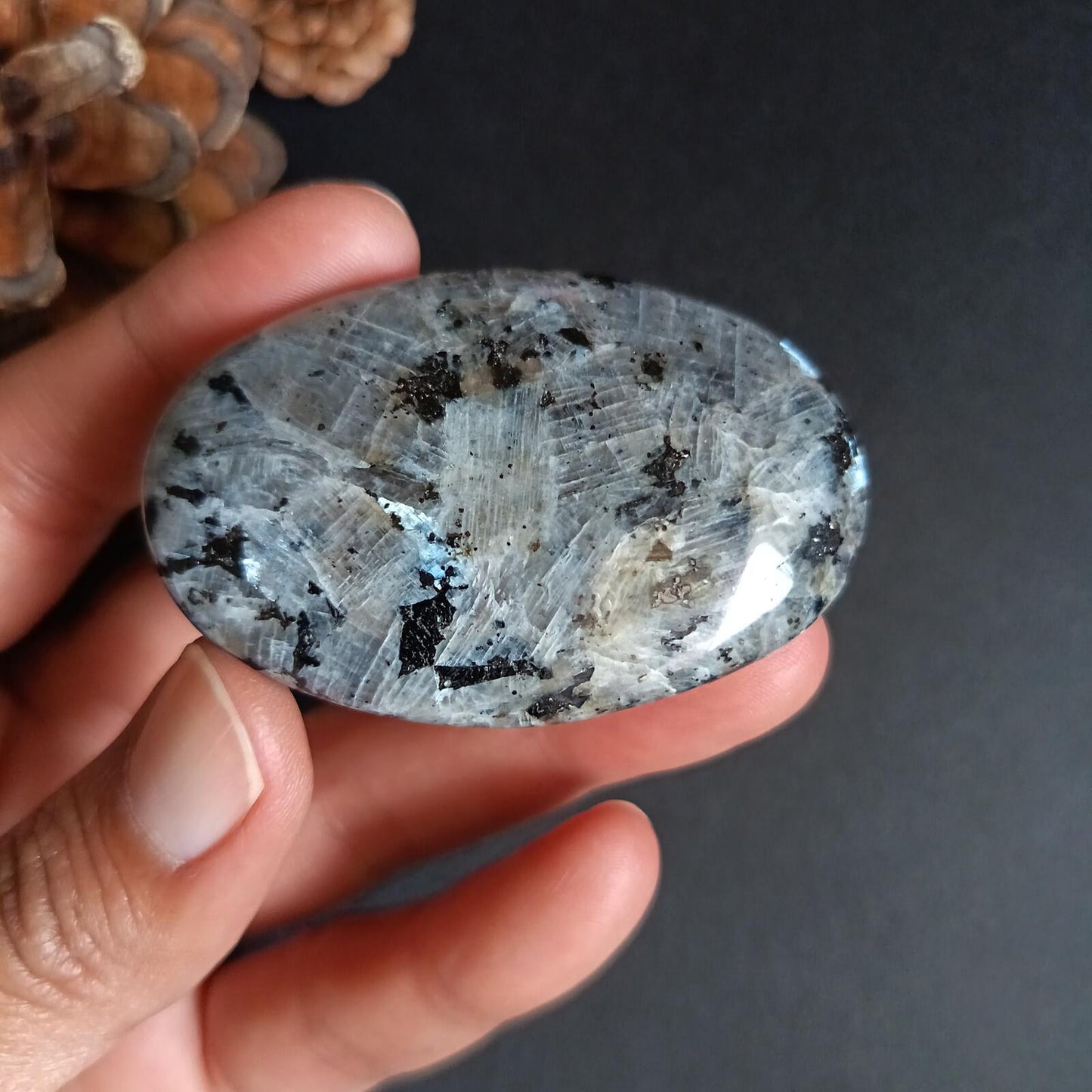 Lavikite, Palm Stone, Oval shape, 59x39x14 mm, 47.2g [PALM-P06]