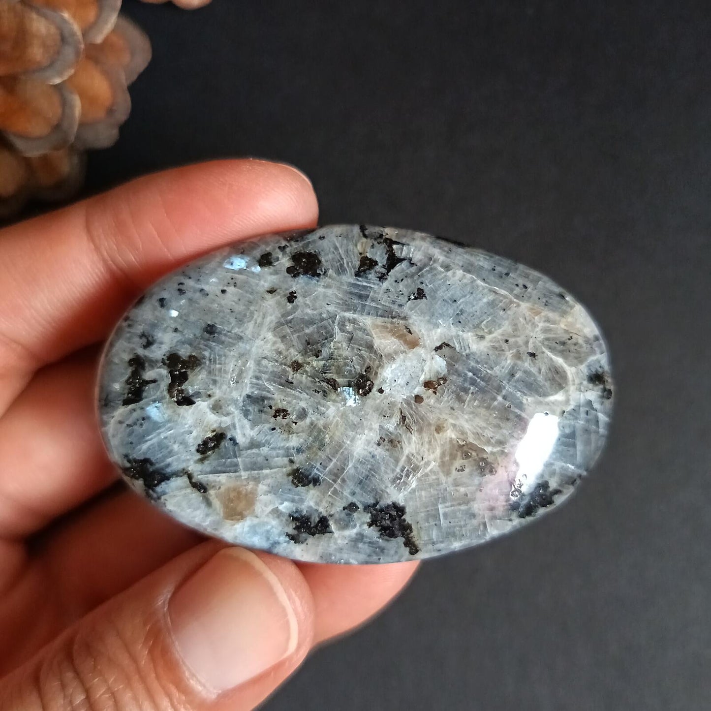 Lavikite, Palm Stone, Oval shape, 59x39x14 mm, 47.2g [PALM-P06]
