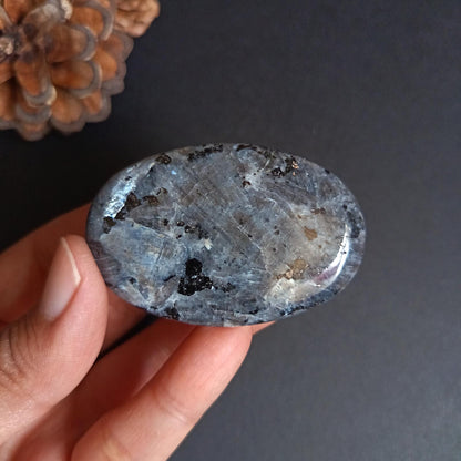 Lavikite, Palm Stone, Oval shape, 59x38x10 mm, 41.7g [PALM-P07]