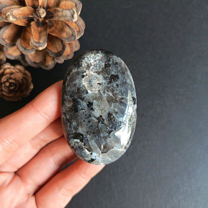 Lavikite, Palm Stone, Oval shape, 60x40x14 mm, 54.7g [PALM-R02]