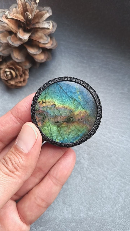 Macrame wrapped stone - Labradorite | The Sunset