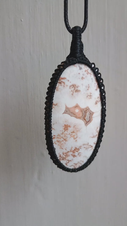 Rosita Jasper Macrame Necklace | Pendant size approx 5.4 cm |  Clearance
