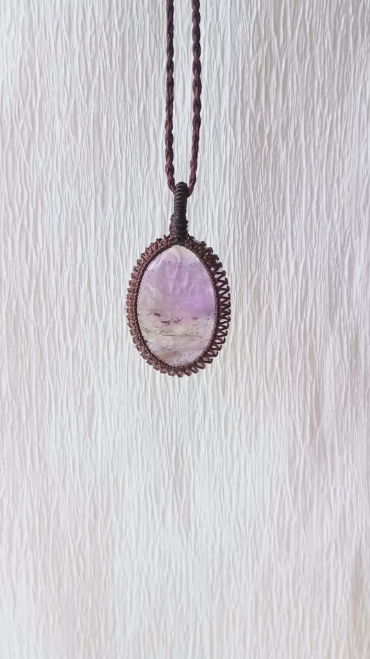 Ametrine Macrame Necklace | Pendant size 4.5 cm