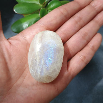 Moonstone Palm Stone, 52x35x22mm, 59.7g [PALM-B01]