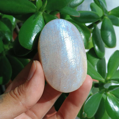 Moonstone Palm Stone, 59x37x26mm, 91.5g [PALM-B02]