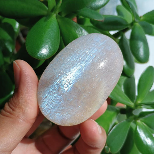 Moonstone Palm Stone, 59x37x26mm, 91.5g [PALM-B02]