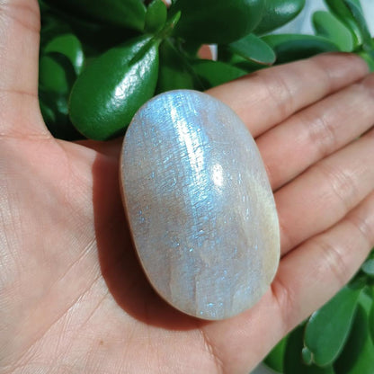 Moonstone Palm Stone, 59x37x26mm, 91.5g [PALM-B02]