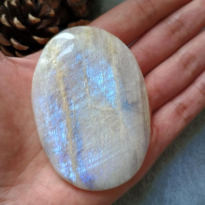 Moonstone Palm stone, 72x51x16mm, 97.6g [PALM-E01]