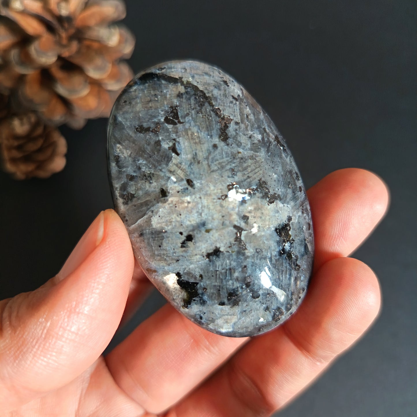 Lavikite, Palm Stone, Oval shape, 58x38x16 mm, 52.6g [PALM-S04]