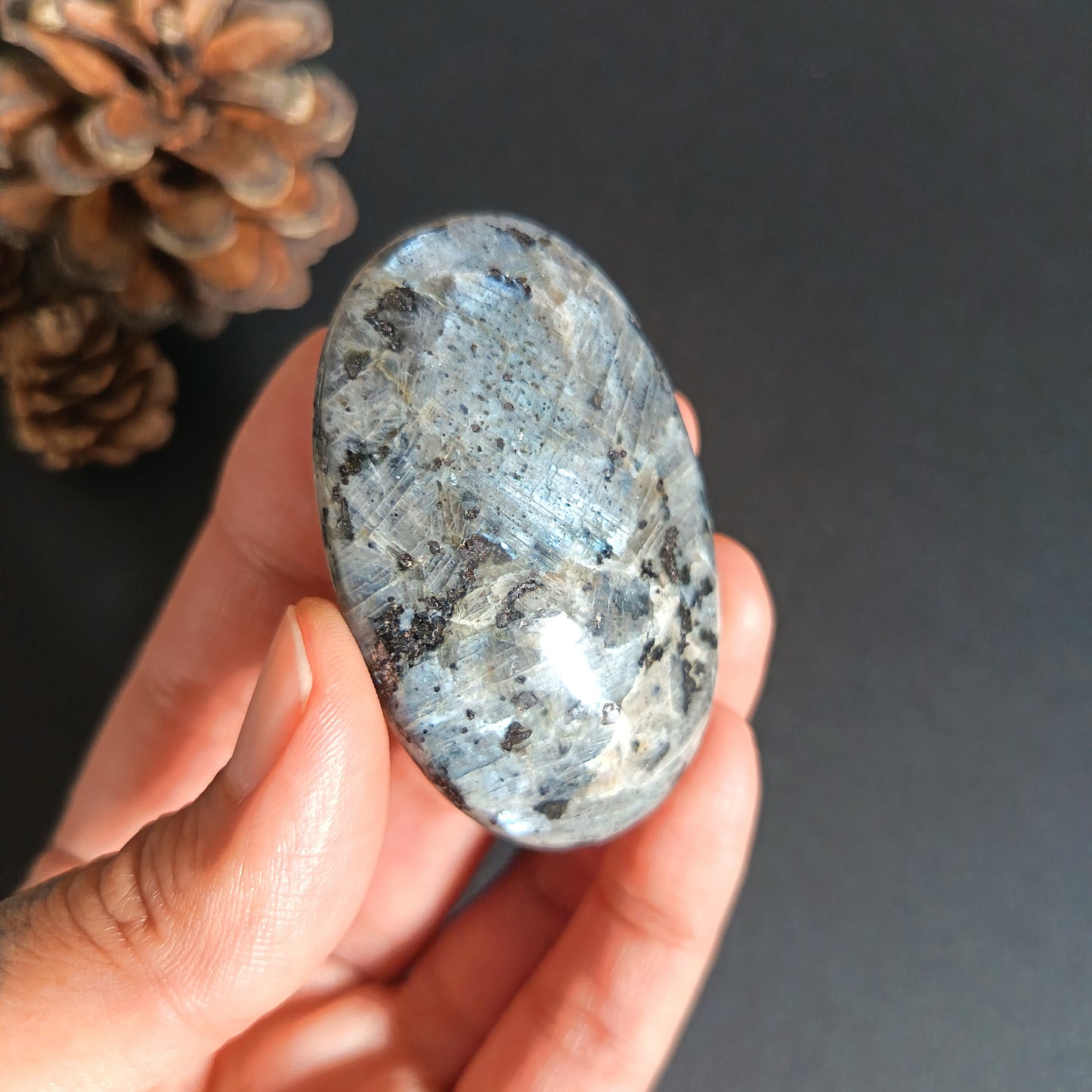 Lavikite, Palm Stone, Oval shape, 59x39x16 mm, 54.1g [PALM-S05]