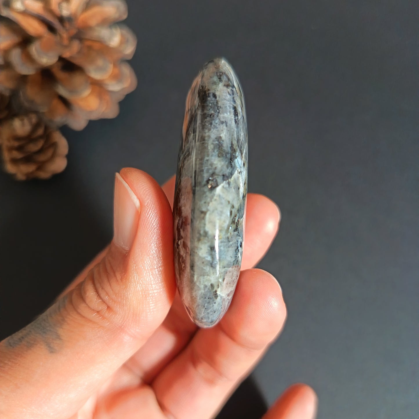 Lavikite, Palm Stone, Oval shape, 59x39x16 mm, 54.1g [PALM-S05]