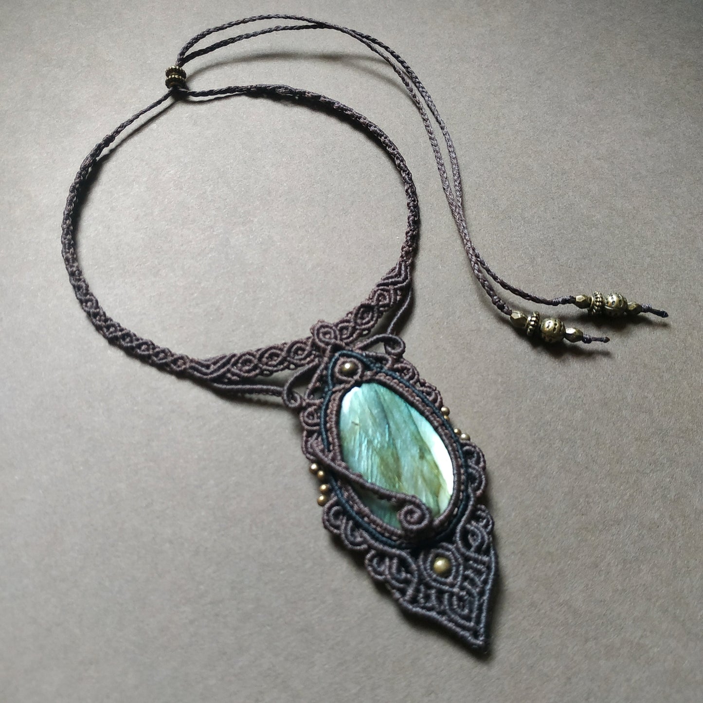 Labradorite Macrame Necklace - SOLD