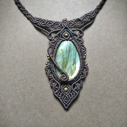 Labradorite Macrame Necklace - SOLD