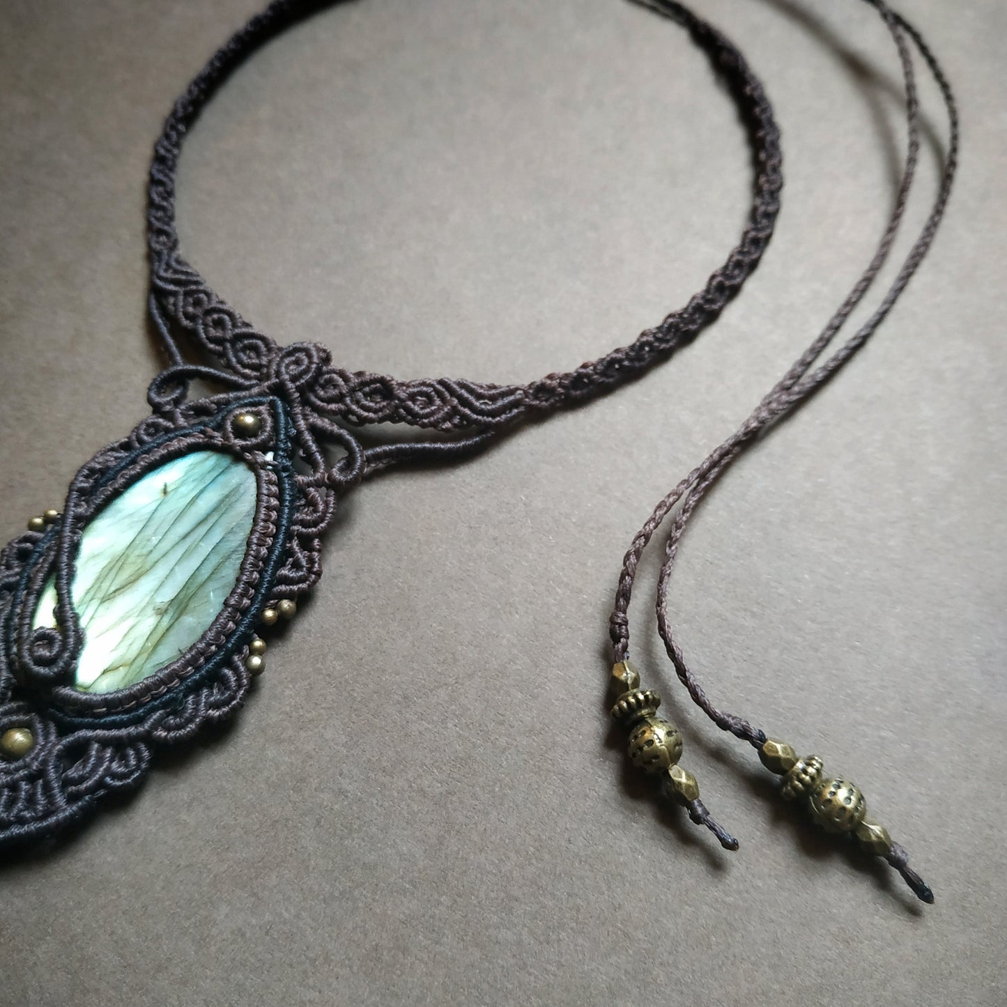 Labradorite Macrame Necklace - SOLD
