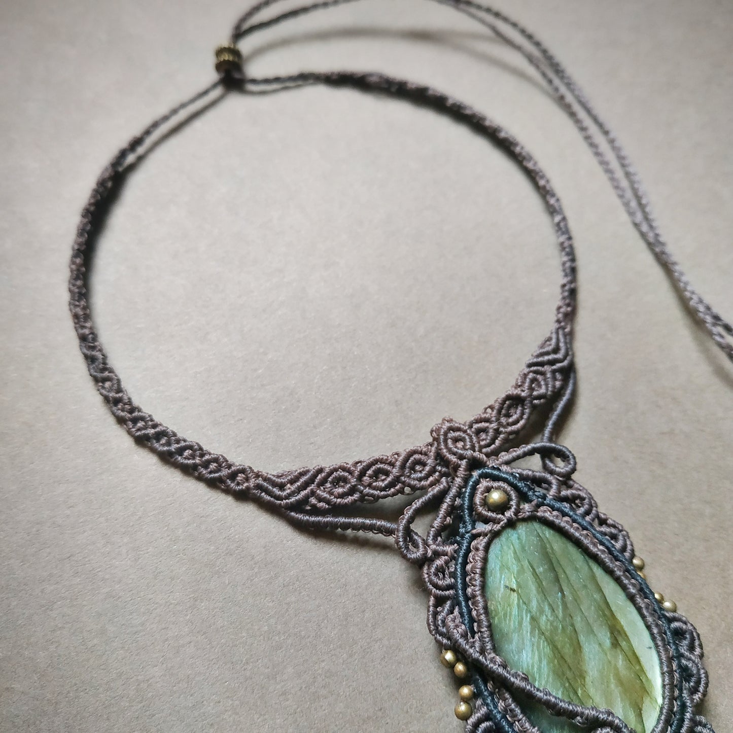 Labradorite Macrame Necklace - SOLD