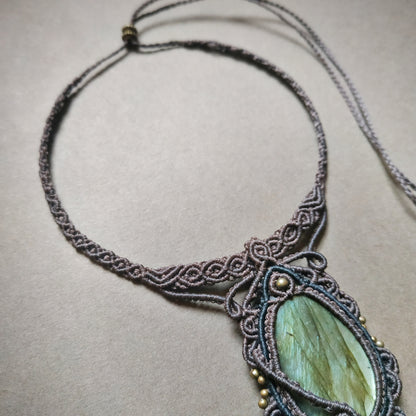 Labradorite Macrame Necklace - SOLD