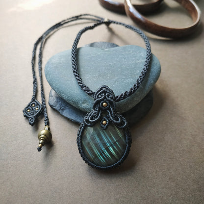 Labradorite Macrame Necklace - SOLD