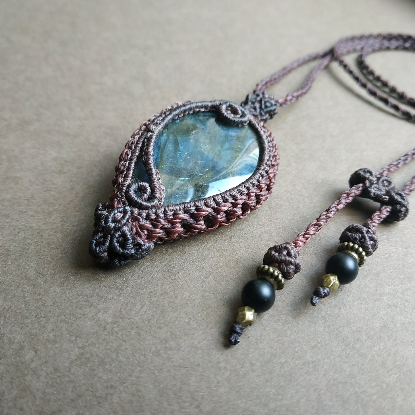 Labradorite Macrame Necklace - SOLD