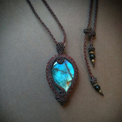 Labradorite Macrame Necklace - SOLD