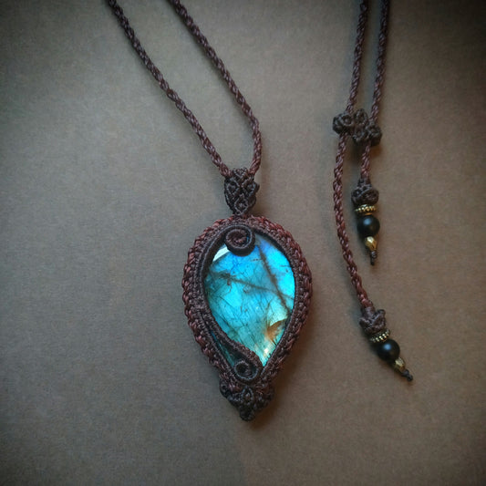 Labradorite Macrame Necklace - SOLD