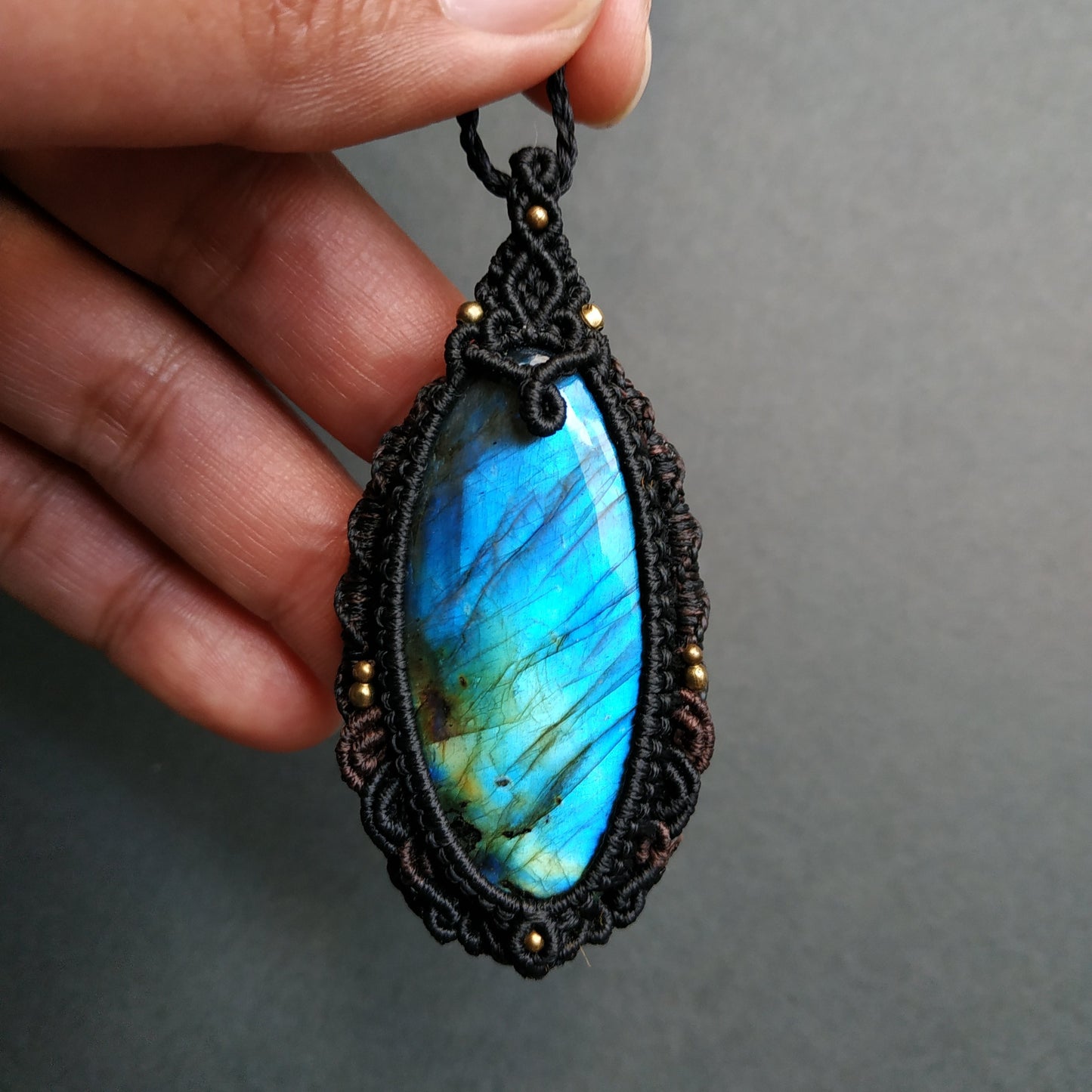 Labradorite Macrame Necklace - SOLD