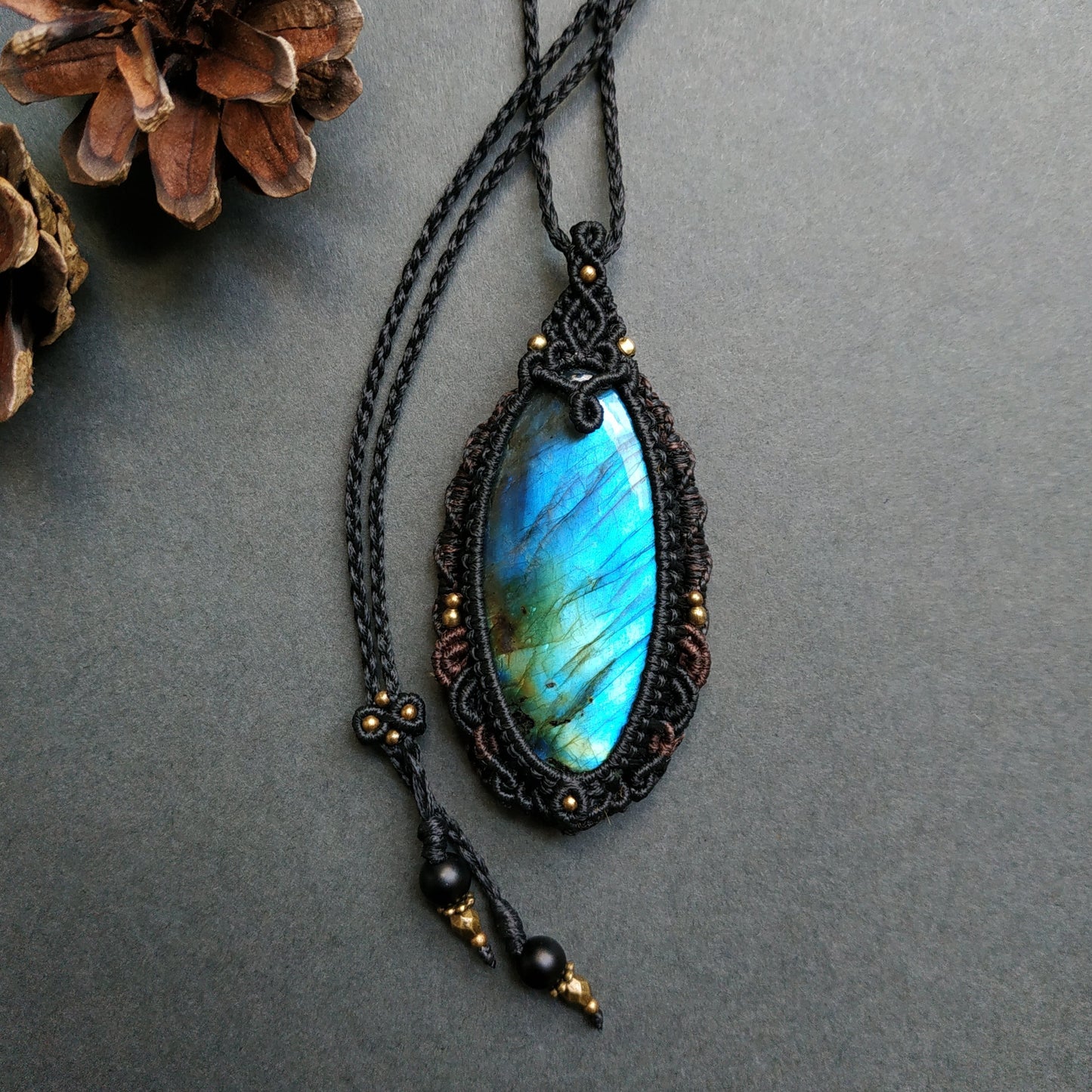 Labradorite Macrame Necklace - SOLD