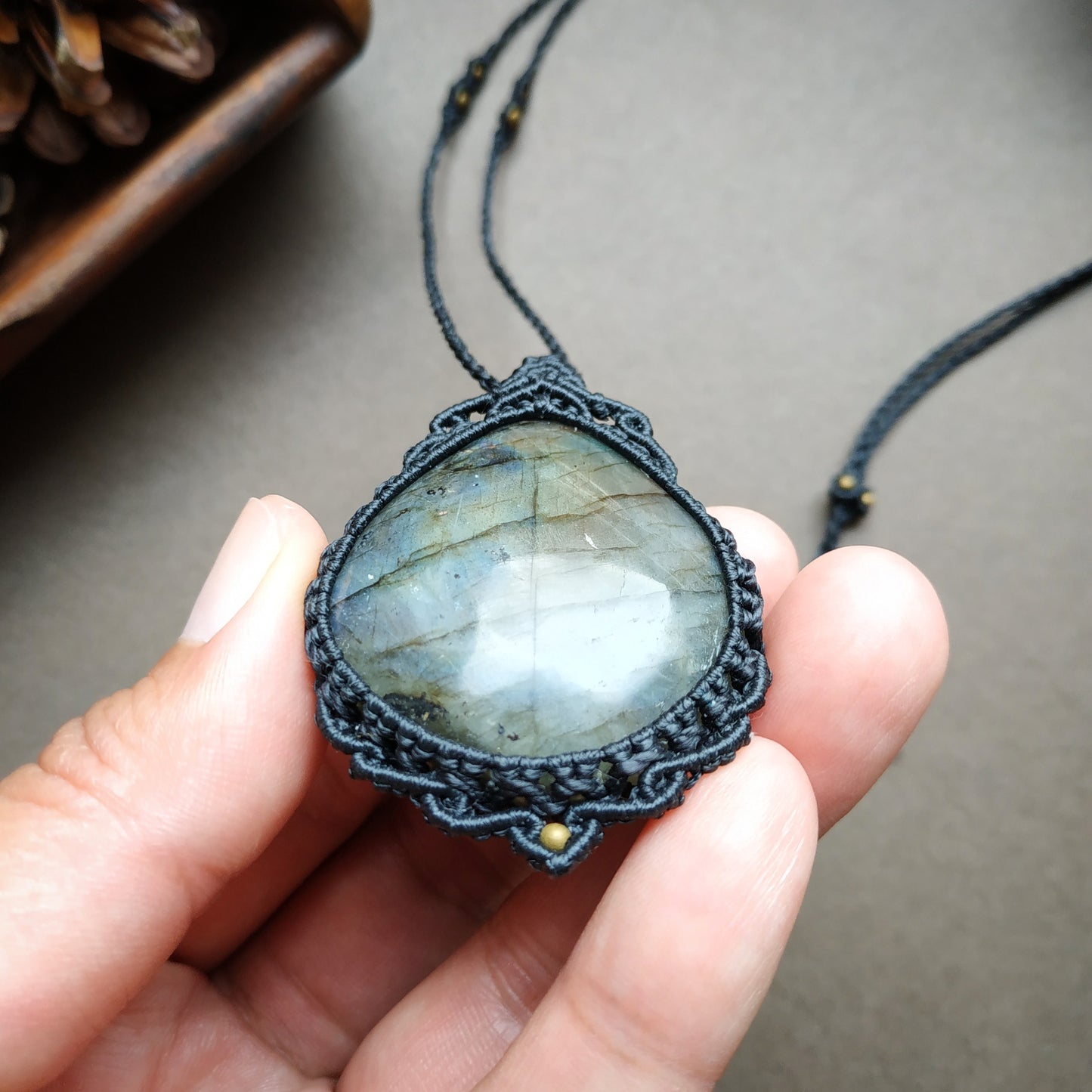 Labradorite Macrame Necklace - SOLD