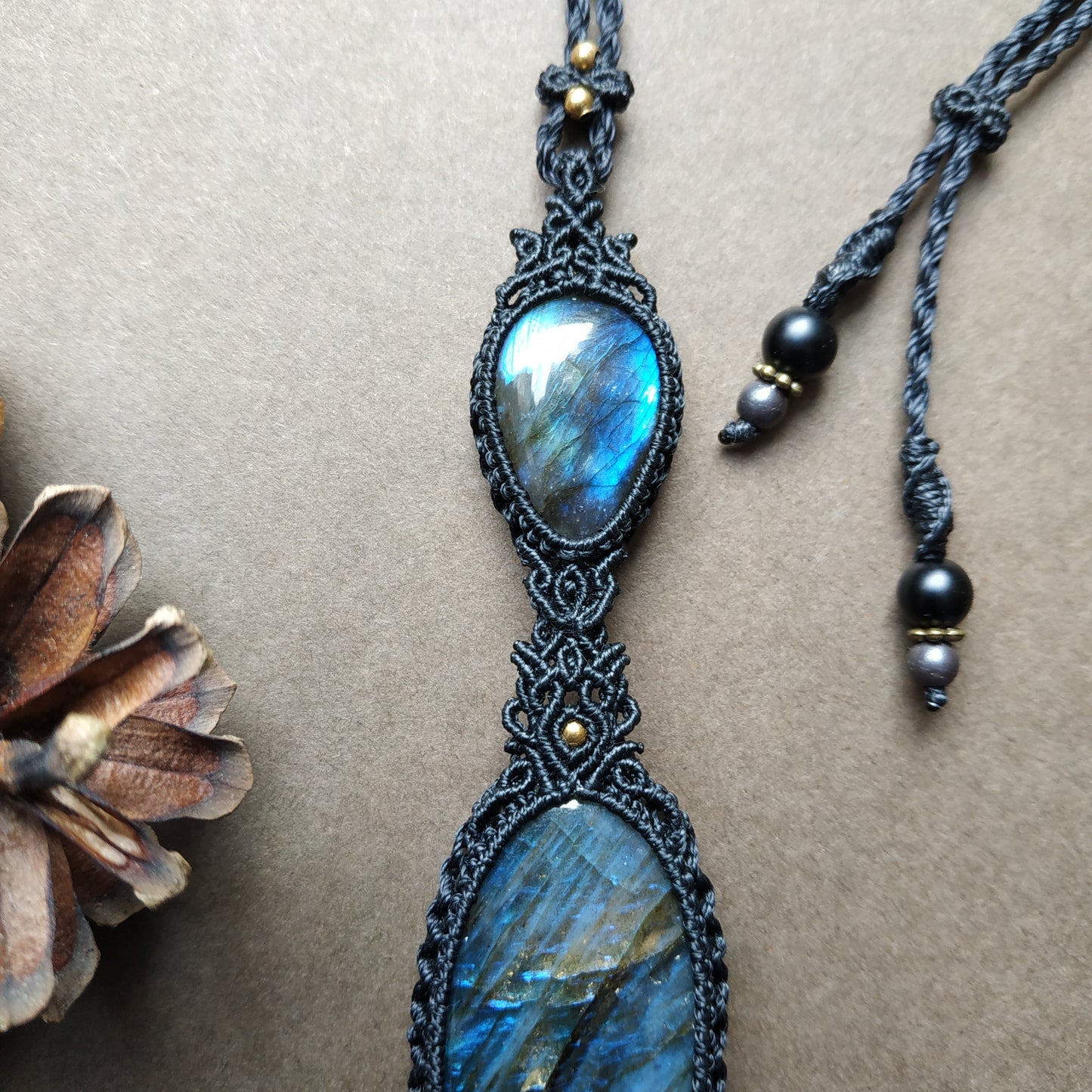 Labradorite Macrame Necklace - SOLD