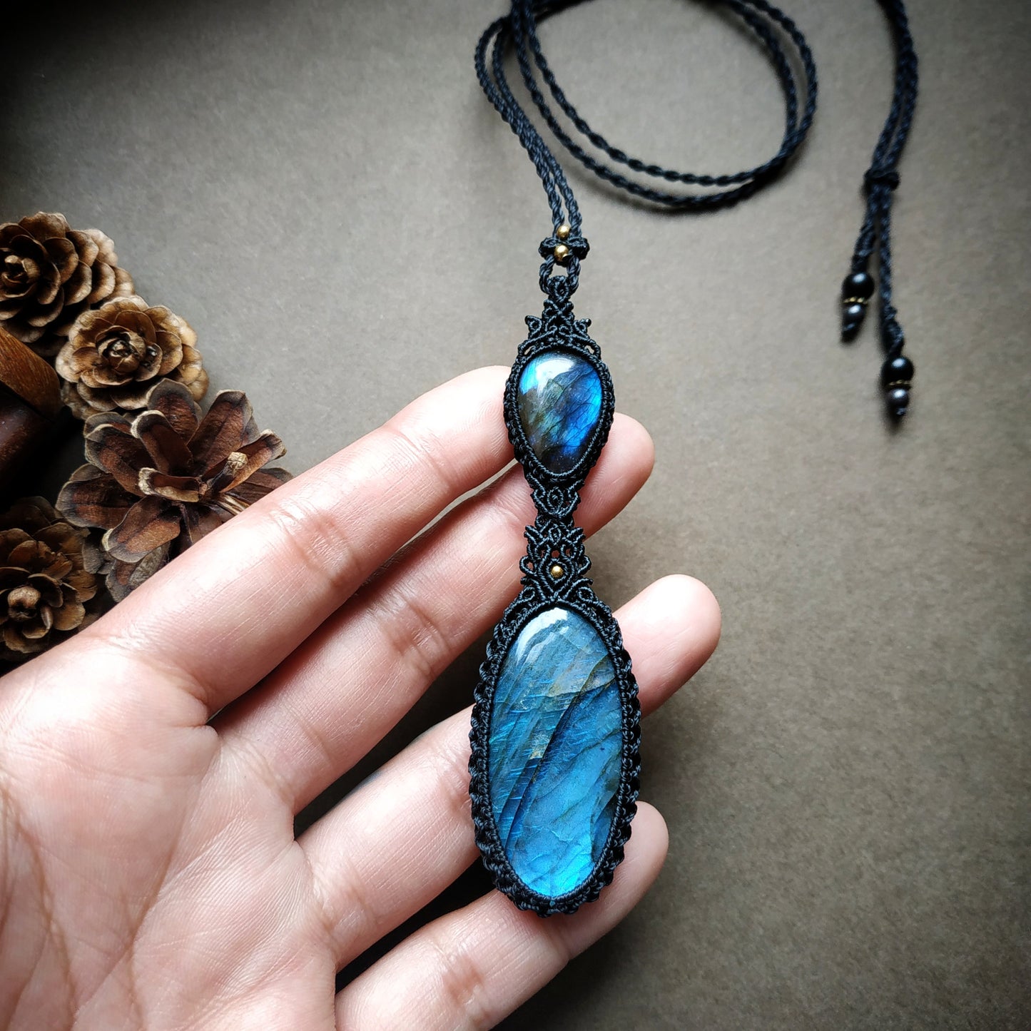 Labradorite Macrame Necklace - SOLD
