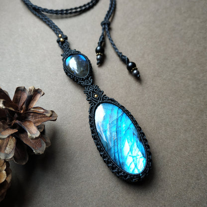 Labradorite Macrame Necklace - SOLD