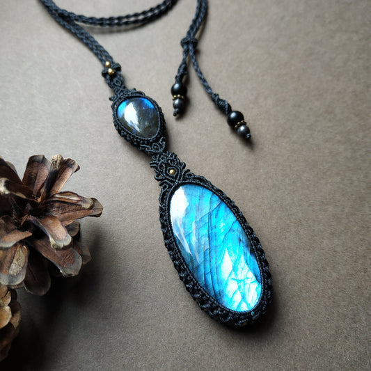 Labradorite Macrame Necklace - SOLD