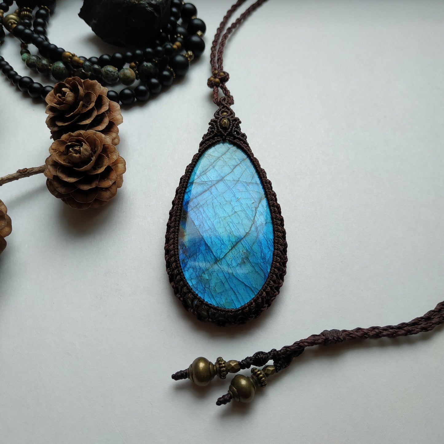 Labradorite Macrame Necklace - SOLD