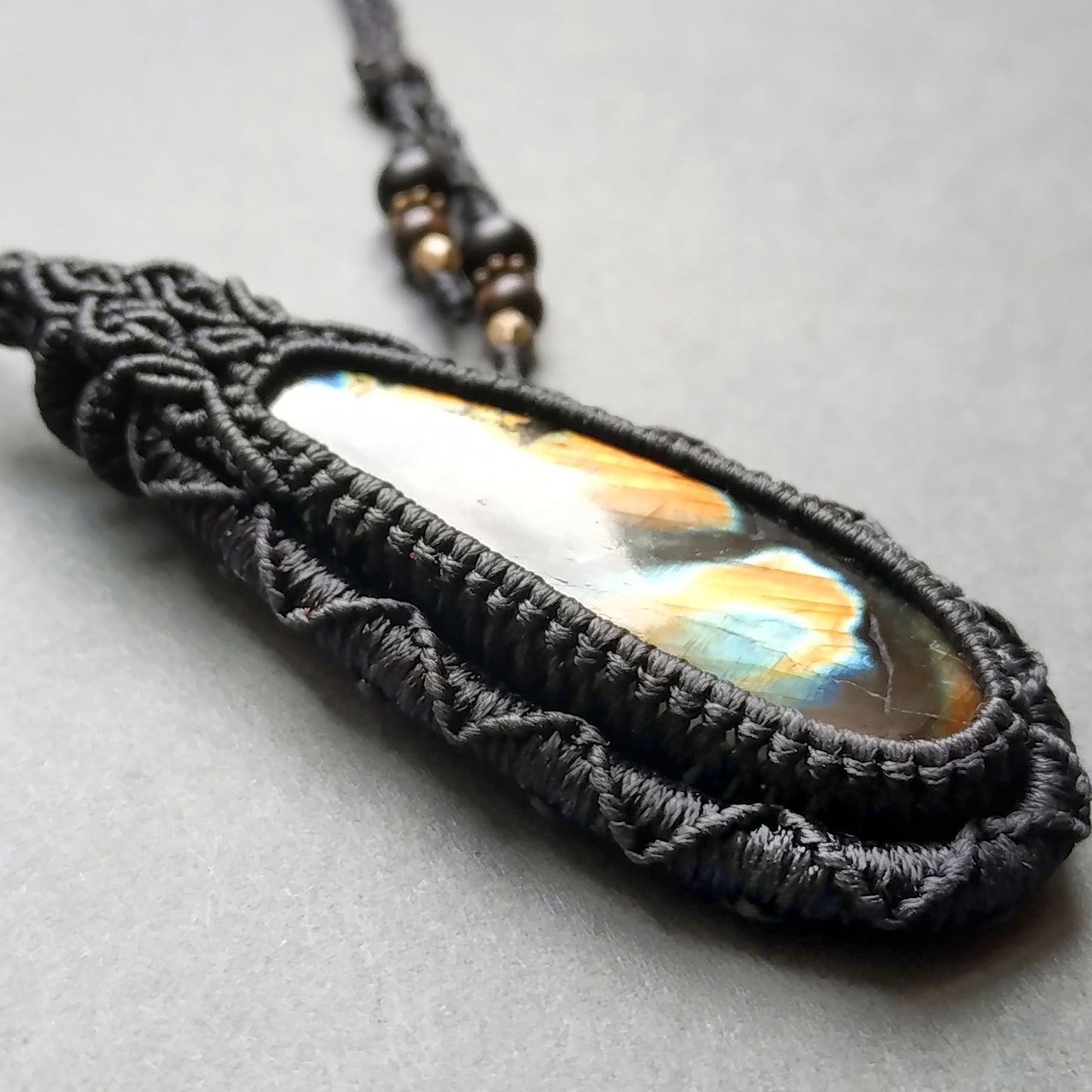Labradorite Macrame Necklace - SOLD