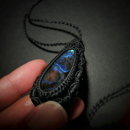 Labradorite Macrame Necklace - SOLD