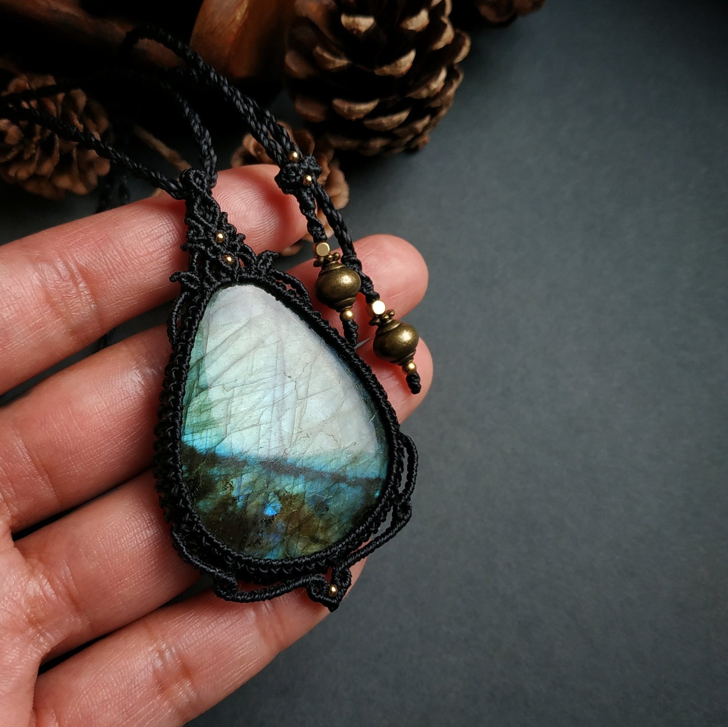 Labradorite Macrame Necklace - SOLD