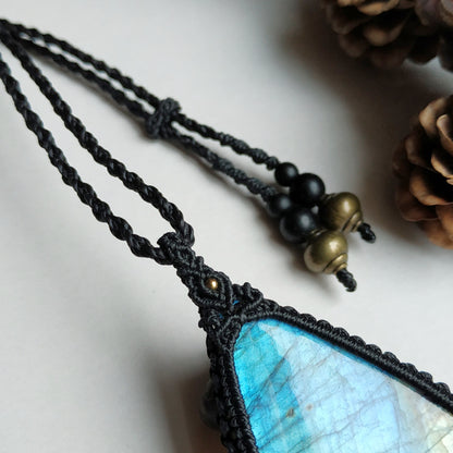 Labradorite Macrame Necklace - SOLD