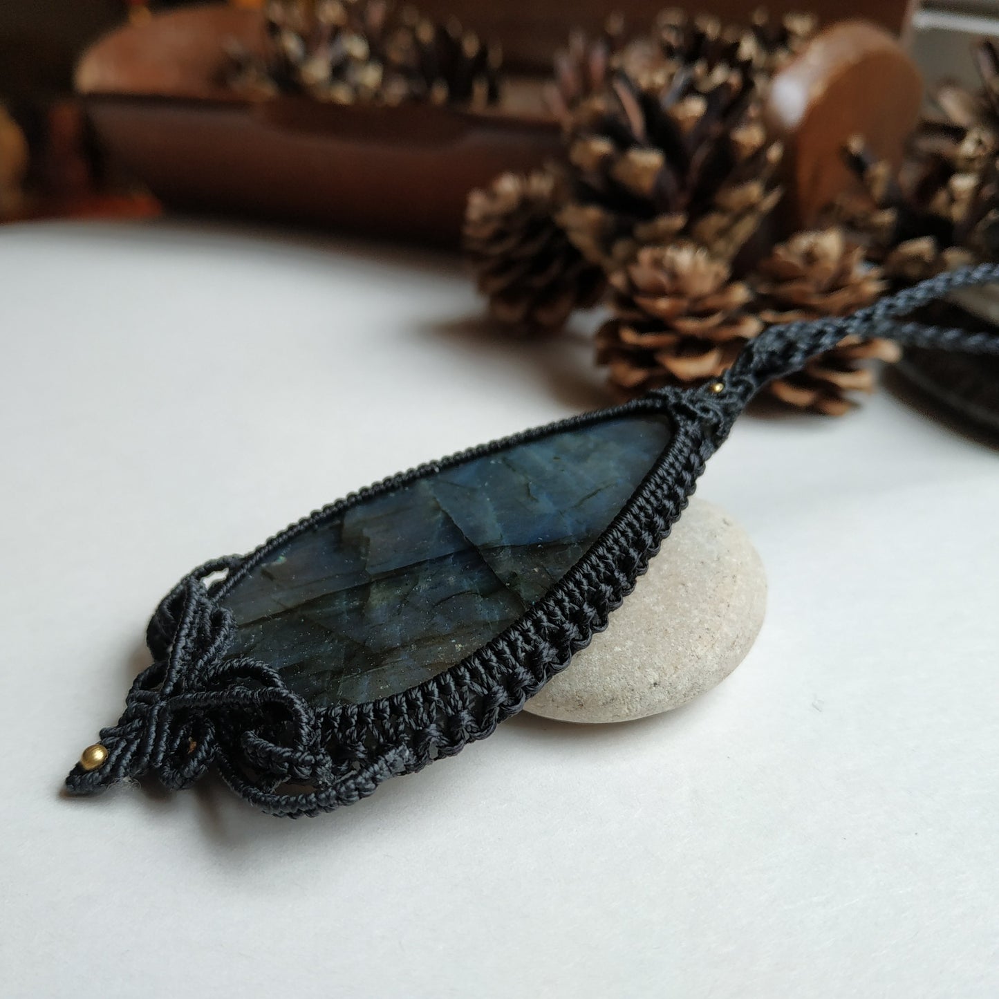 Labradorite Macrame Necklace - SOLD