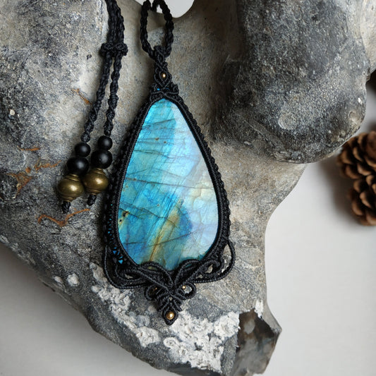 Labradorite Macrame Necklace - SOLD