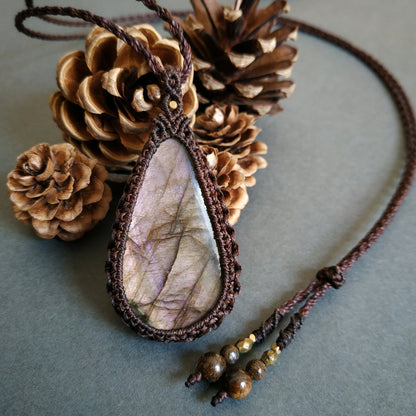 Labradorite Macrame Necklace - SOLD