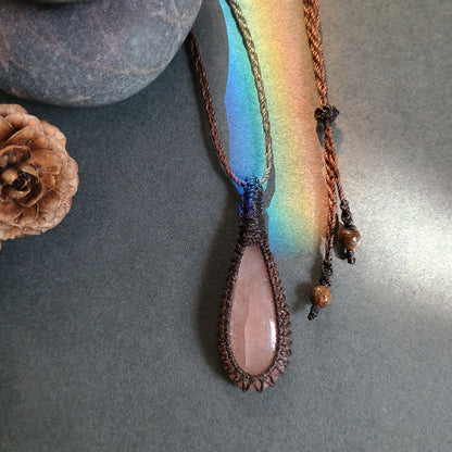 Moonstone Macrame Necklace - SOLD