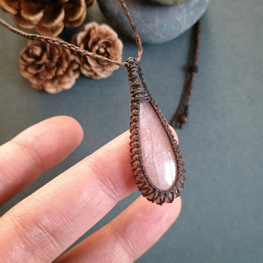 Moonstone Macrame Necklace - SOLD