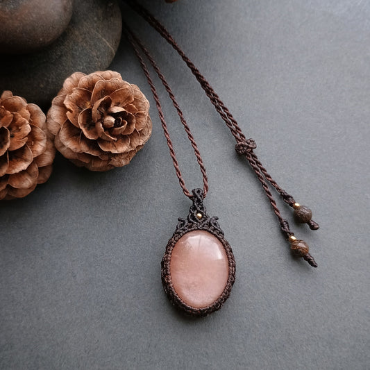 Moonstone Macrame Necklace - SOLD