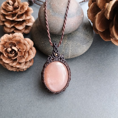 Moonstone Macrame Necklace - SOLD